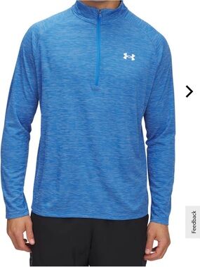 Under Armour Blue Tech Textured 1/2 Zip Pullover